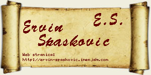 Ervin Spasković vizit kartica